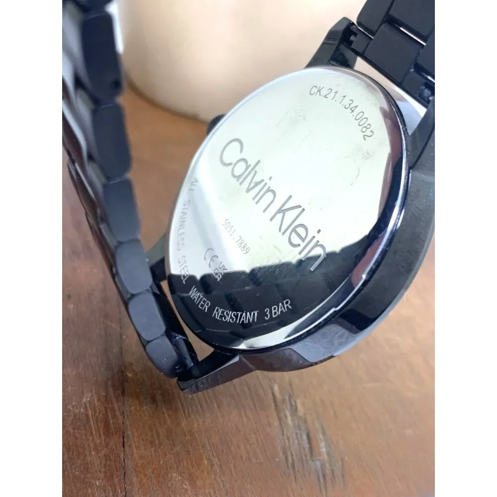 Calvin Klein Men's Watch 25200057 Quartz Black Dial Stainless Steel 43mm